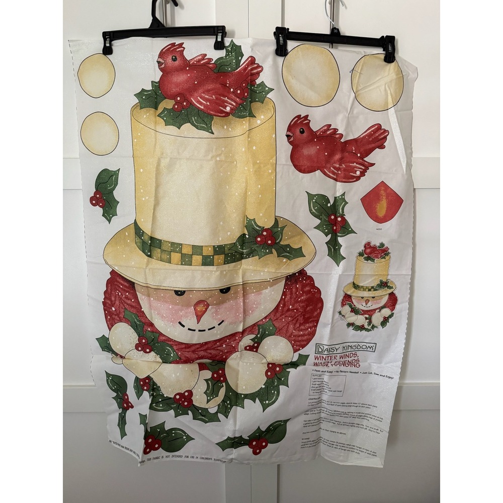 Daisy Kingdom Winter Winds‎ Warm Friends Snowman Door Hanging Fabric Panel DIY